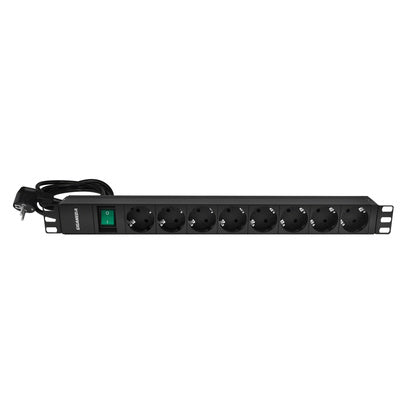 STRÖMPANEL 19" 8 UTTAG+BRYTARE (Rexel)