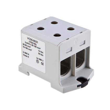 Plint Grå 2x25-150mm² Al/Cu (Rexel)