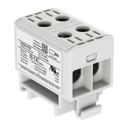 Plint Grå 2x2,5-35mm² Al/Cu (Rexel)