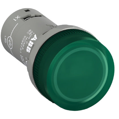 S.lampa Grön LED 220V DC (Rexel)