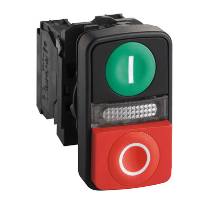 DUBBELTRYCKKNAPP 1SL+1BR+LED (Rexel)