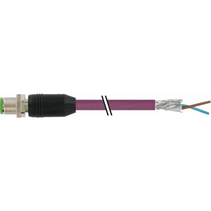 Kabl M12 han / öppen ände 10m (Rexel)