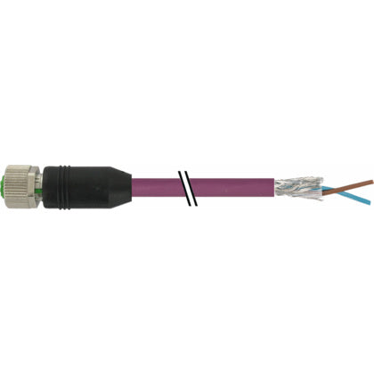 Kabl M12 hon / öppen ände 0,3m (Rexel)