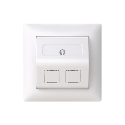 Uttag 2xRJ45 m Keystonekontakt (Rexel)