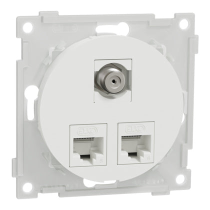 Mod.uttag 2x8 K6 UTP 1xF/F rv (Rexel)