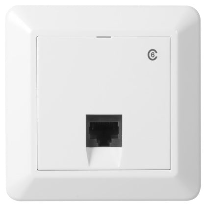 Mod.uttag 1xRJ45 rak C6 UTP RV (Rexel)