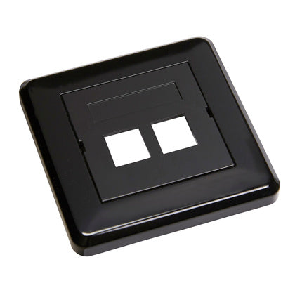 Datauttag 2xRJ45 plan svart (Rexel)
