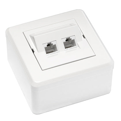 Kompl uttag 2xKAT6 UTP med box (Rexel)
