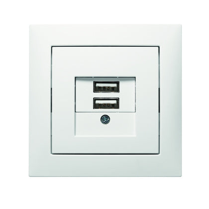 USB-ladduttag 3A kompl S1 Vit (Rexel)