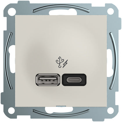 Ladduttag USB A+C 45W Plus fv (Rexel)