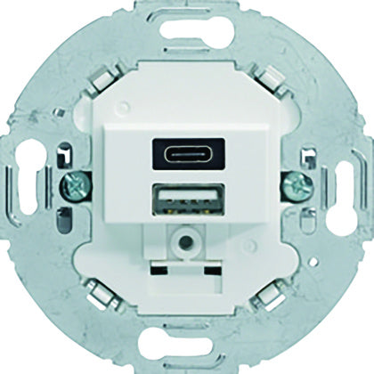 Uttag USB A + C, 1930 vit (Rexel)