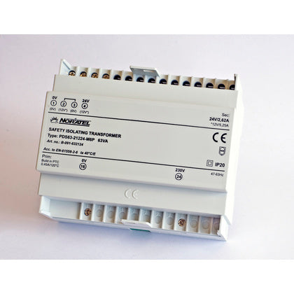 Skyddstrafo 230/12 / 24V 63VA (Rexel)