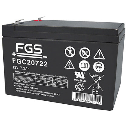 Blybatteri 12V/7,2Ah F2 (Rexel)