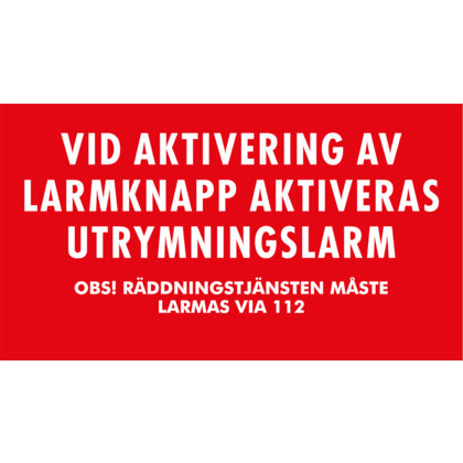 Skylt 90x50 röd utrymn. Aktiv (Rexel)