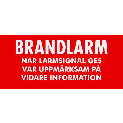 Skylt 160x70 röd brandlarm (Rexel)